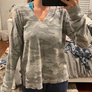 oversized camo long sleeve top